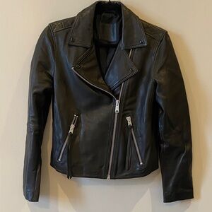 All Saints Black Leather Biker Jacket